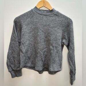 MADEWELL | Gray Waffle Knit Long Sleeve Crewneck Tee | Size XS